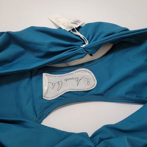 Anne Cole Plus Size High-Waist Shirred Bikini Bottoms Deep Sea Blue NWT US 20W - Picture 11 of 11